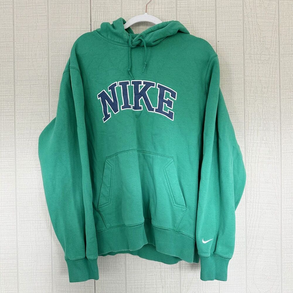 Vintage Nike Y2K Athletic dept Green blue hoodie swoosh size XL